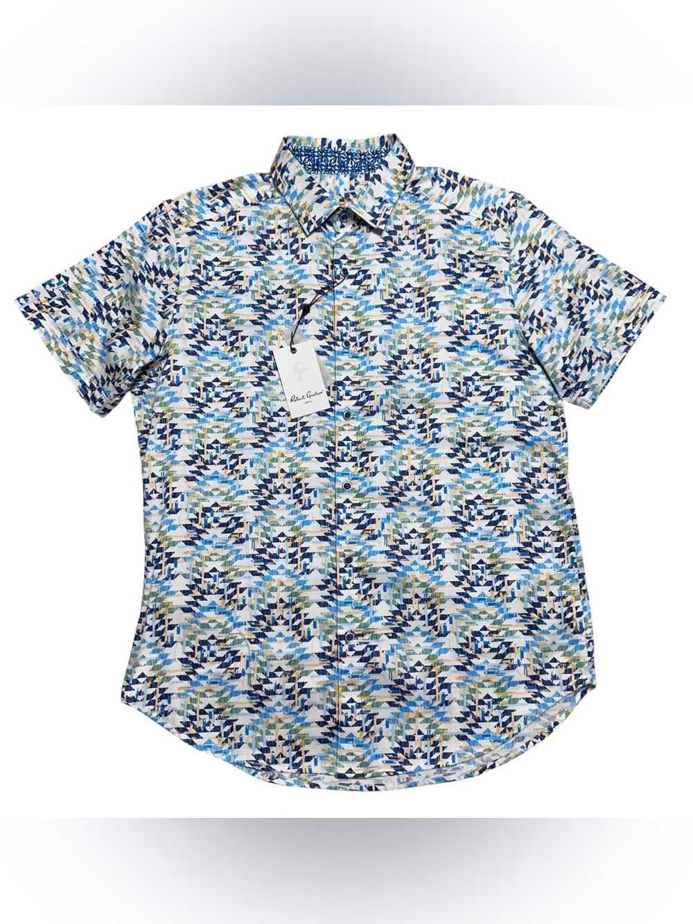 Robert Graham NEW Collins Button Down Shirt Multi Cotton Blend Sz.Sm Bold Artsy